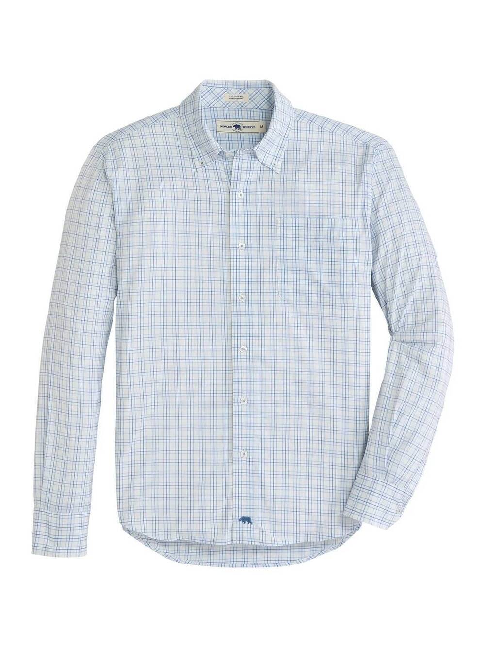 NEW ONWARD RESERVE men's seacrest tailored fit performance shirt in silver birch